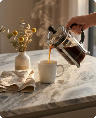 Natural stone benchtop styling