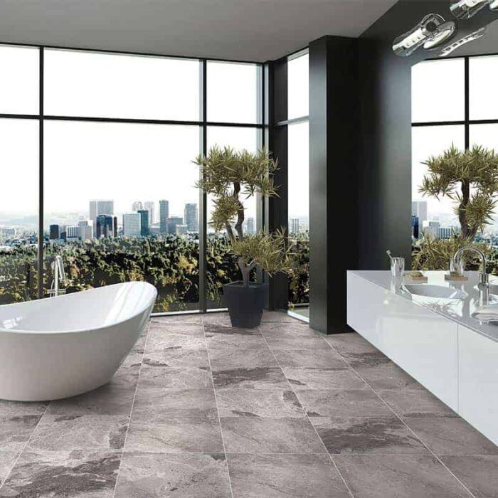 Atlantic Grey Honed Bathroom Floor