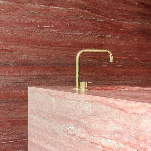 Rosso Travertine Counter Wall 1