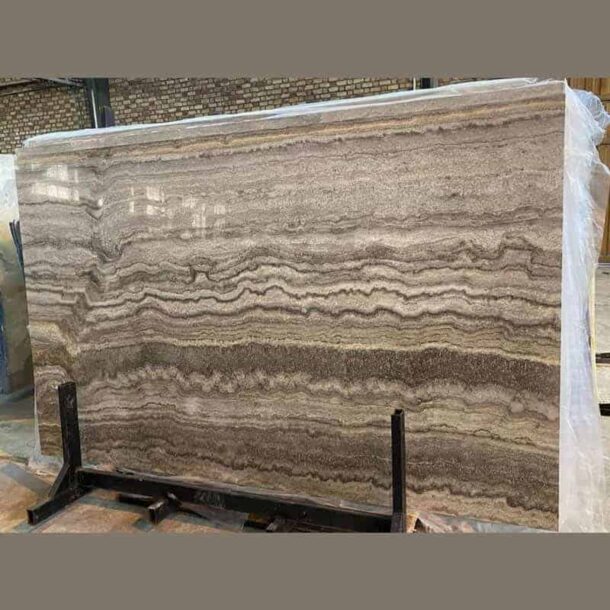 Stone Mart Silver Travertine Slab - Vein Cut