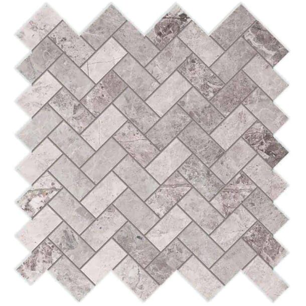 StoneMart Tundra Grey Mosaic - Herringbone