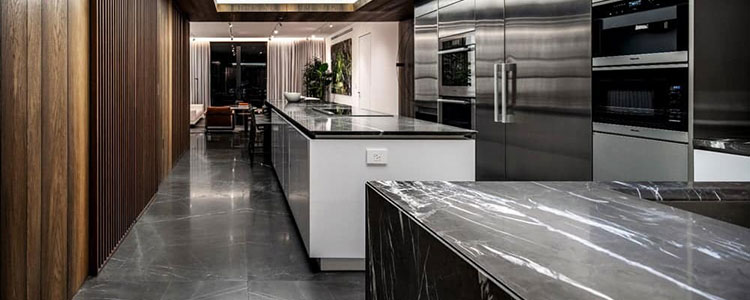 Pietra Grey Slab Floor Countertop