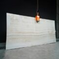 Pearl White Onyx Vein-Cut marble slab