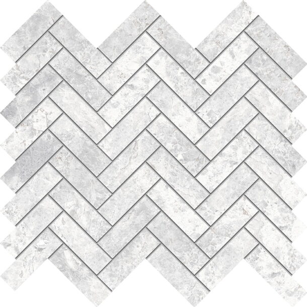 Tundra White Herringbone Mosaic Porcelain 4