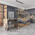 Terra Blue Slab Marble Counter 2