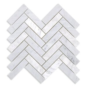 Bianco Carrara Mosaic – Long Herringbone