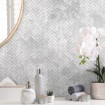 Tundra White Mosaic – Herringbone