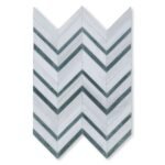 Verde Capri, Snow White Mosaic Chevron, Fusion