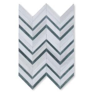 Verde Capri, Snow White Mosaic Chevron, Fusion