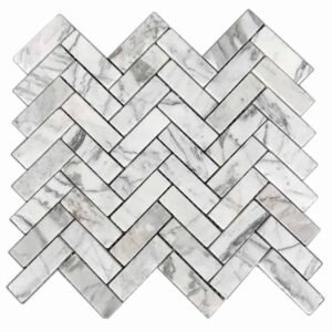 Bianco Cielo Mosaic – Herringbone