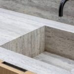 Silver Travertine Slab – Vein Cut